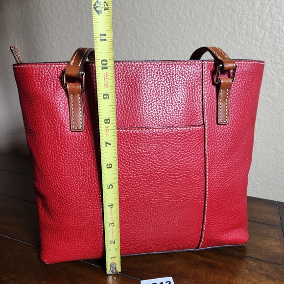 Dooney & Bourke Lexington Red Pebble Leather Tote Bag - Picture 4 of 16